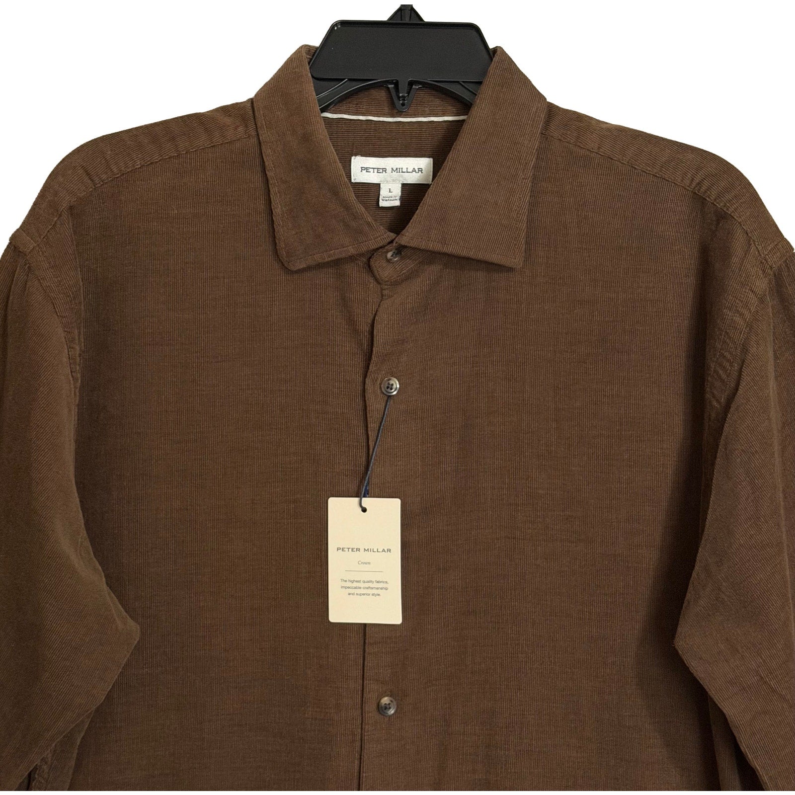 Peter Millar Cotton Cashmere Corduroy Sport Shirt Men's Large French Press