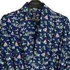 Polo Ralph Lauren Sleepwear Men's Cotton Robe Small/Medium Blue Tropical