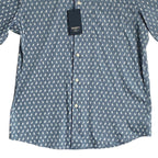 Faherty Shirt Men's Medium The Movement Short Slv Shirt Marine Palm Foliage