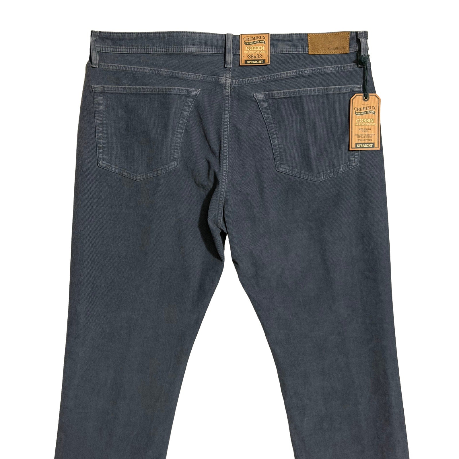 Daniel Cremieux Corduroy Pants Men's 38"x32" Straight Fit Stretch Gray