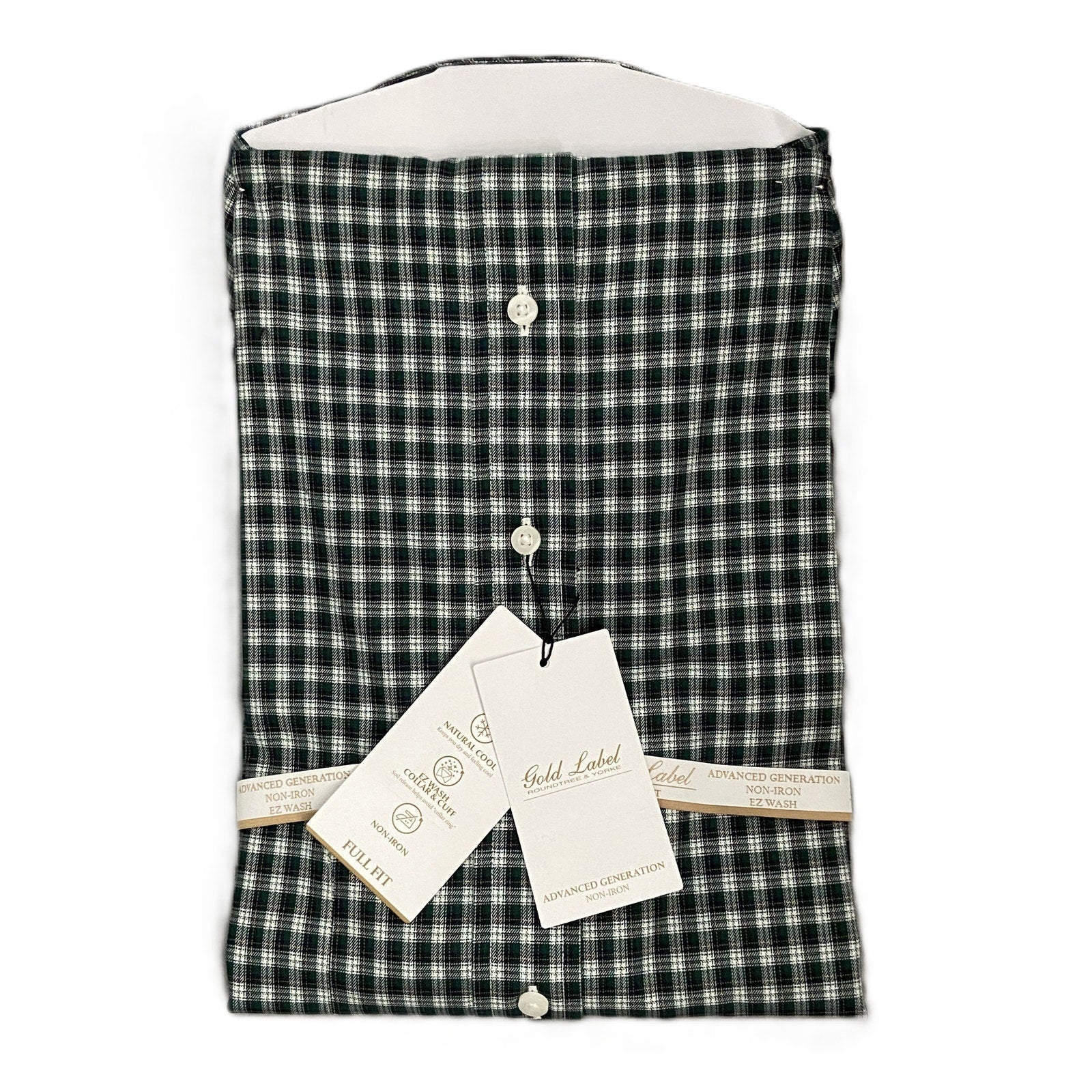 Roundtree & Yorke Gold Label Men's 18 33 Button Down Twill Dress Shirt Green