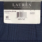 Lauren Ralph Lauren Men's 42x32 Suit Pant Classic Fit Stretch Navy Plaid