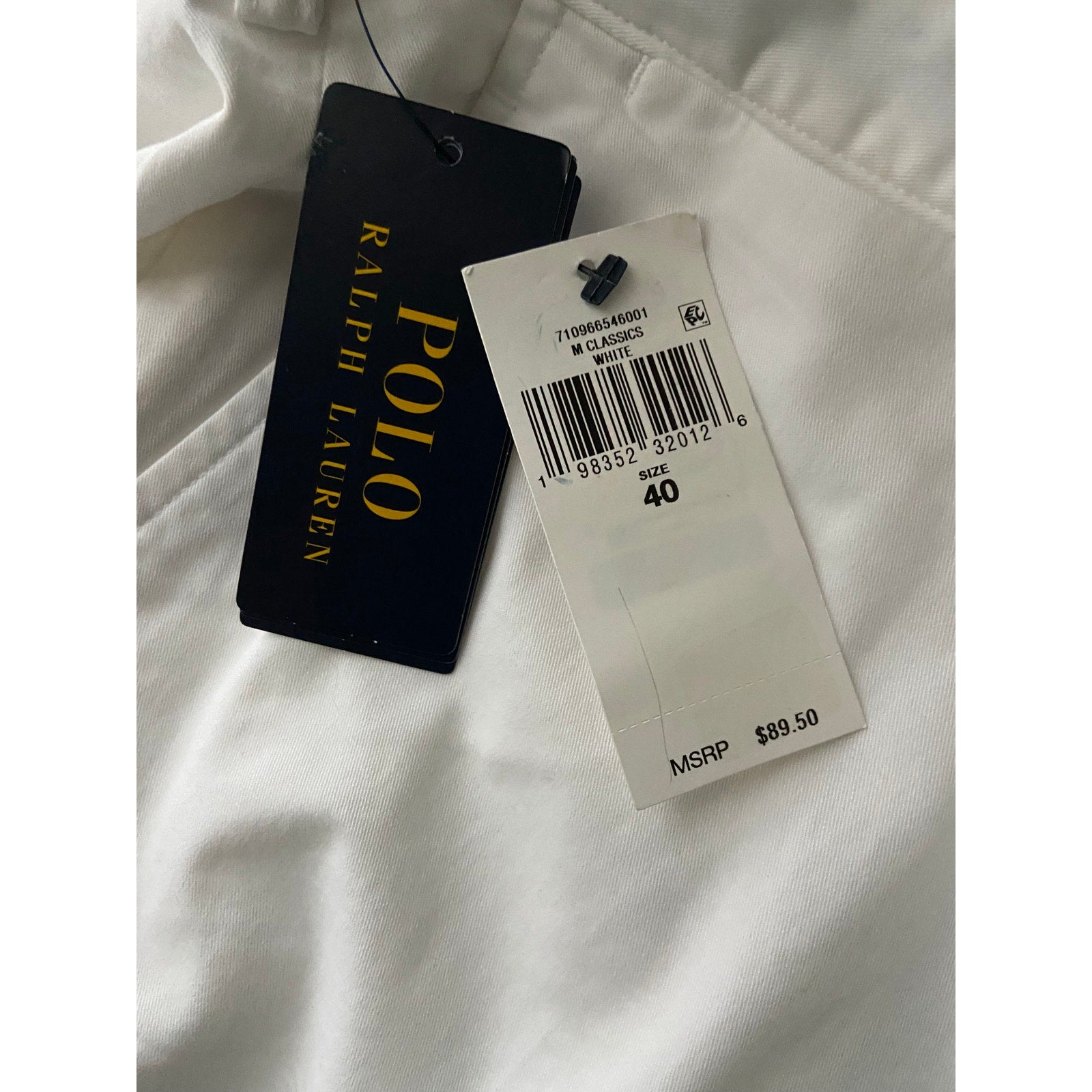 Polo Ralph Lauren Shorts Men's 40W Chino Cotton Twill Classic Fit White