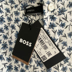 Boss Shirt Men's 5XL Big & Tall Short Sleeve Stretch Linen Shirt Blue Floral