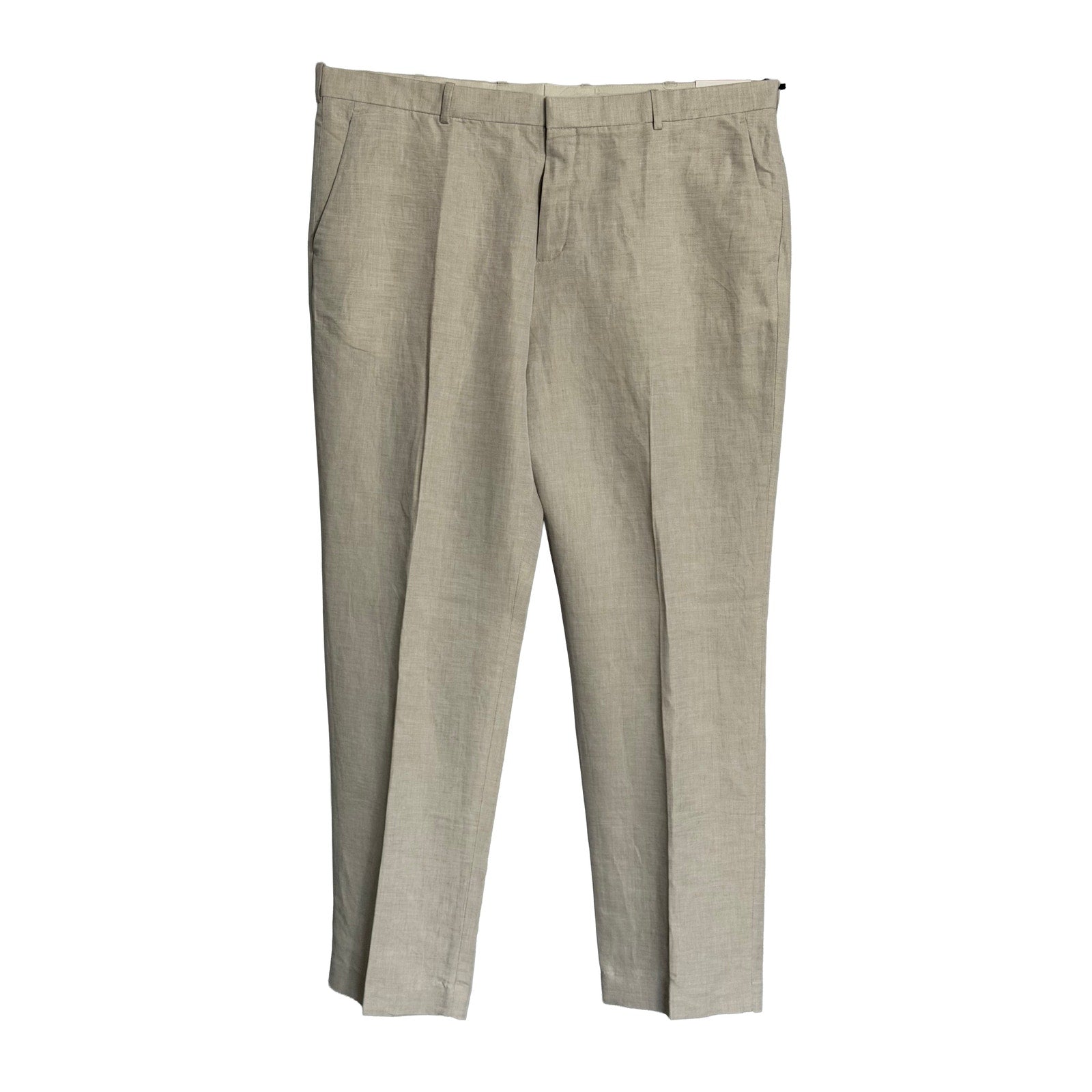 Perry Ellis Portfolio Pants Men's 40"x32" Modern Fit Linen Blend Beige