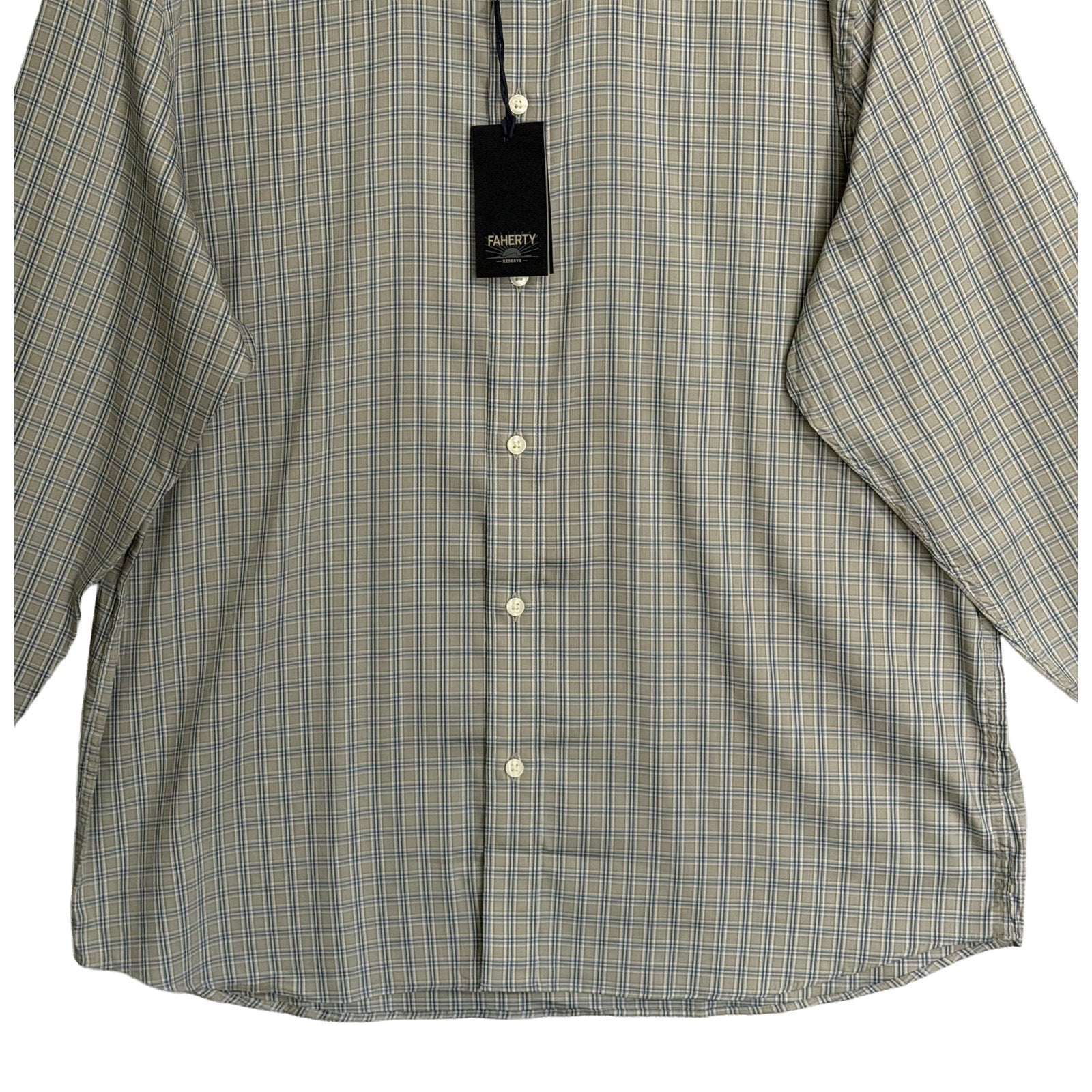 Faherty Shirt Men's XL The Movement Shirt Sage River Plaid Supima Cotton
