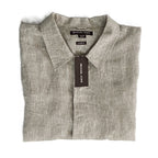 Michael Kors Linen Shirt Men's XL Classic Fit Short Sleeve Gray Heather