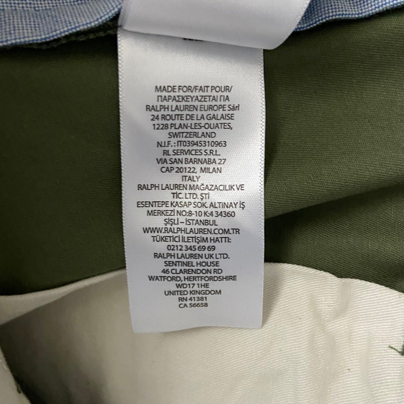 Polo Ralph Lauren Pants Men's 30x30 Stretch Cotton Twill Chino Olive