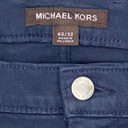 Michael Kors Men's 40x32 Slim-Fit Parker Stretch Twill Pants Midnight Blue