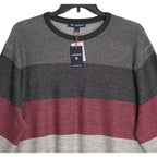 Daniel Cremieux Pullover Sweater Men's XXL Fine Merino Wool Gray Burgundy