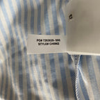 Lacoste Sleepwear Men's Large Poplin Pajama Shirt Cotton Blue Pinstripe