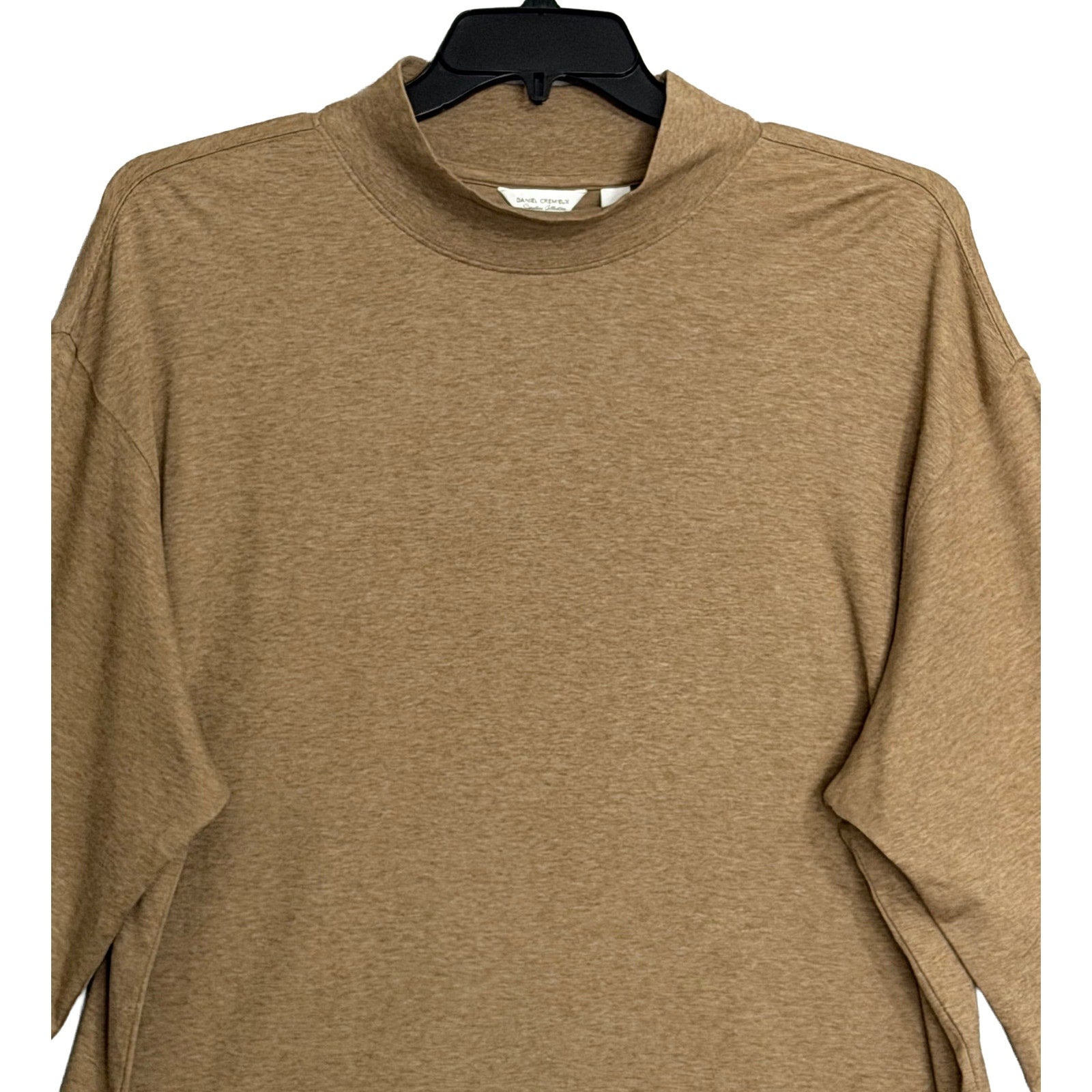 Daniel Cremieux Mock Neck Shirt Signature Solid Interlock Men's XL Brown
