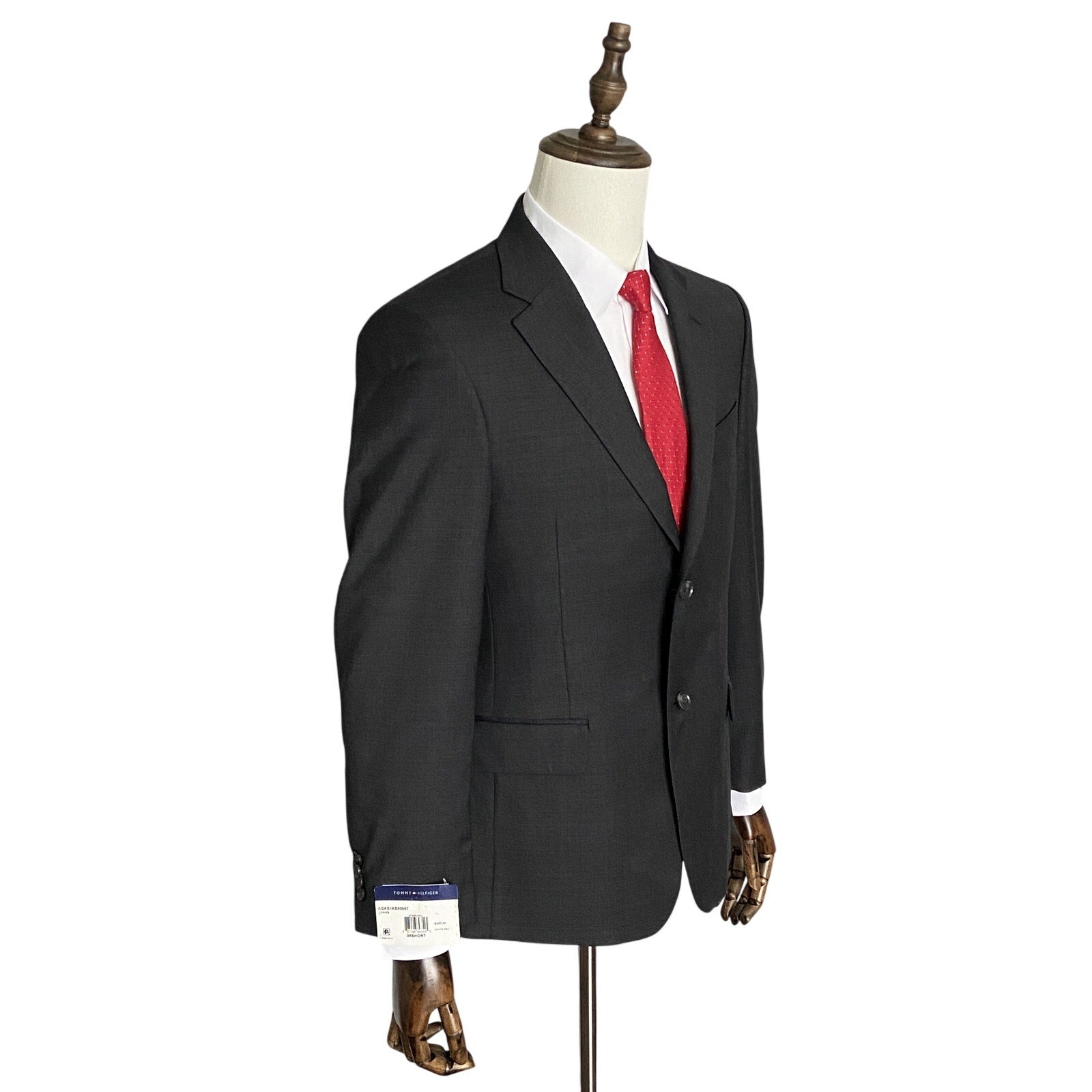 Tommy Hilfiger Suit Jacket Men's 38 Short Wool Blend Stretch Charcoal