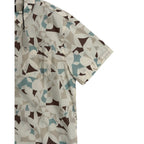 prAna Stimmersee Shirt Men's Large Slim Fit Short Sleeve Almond Geo