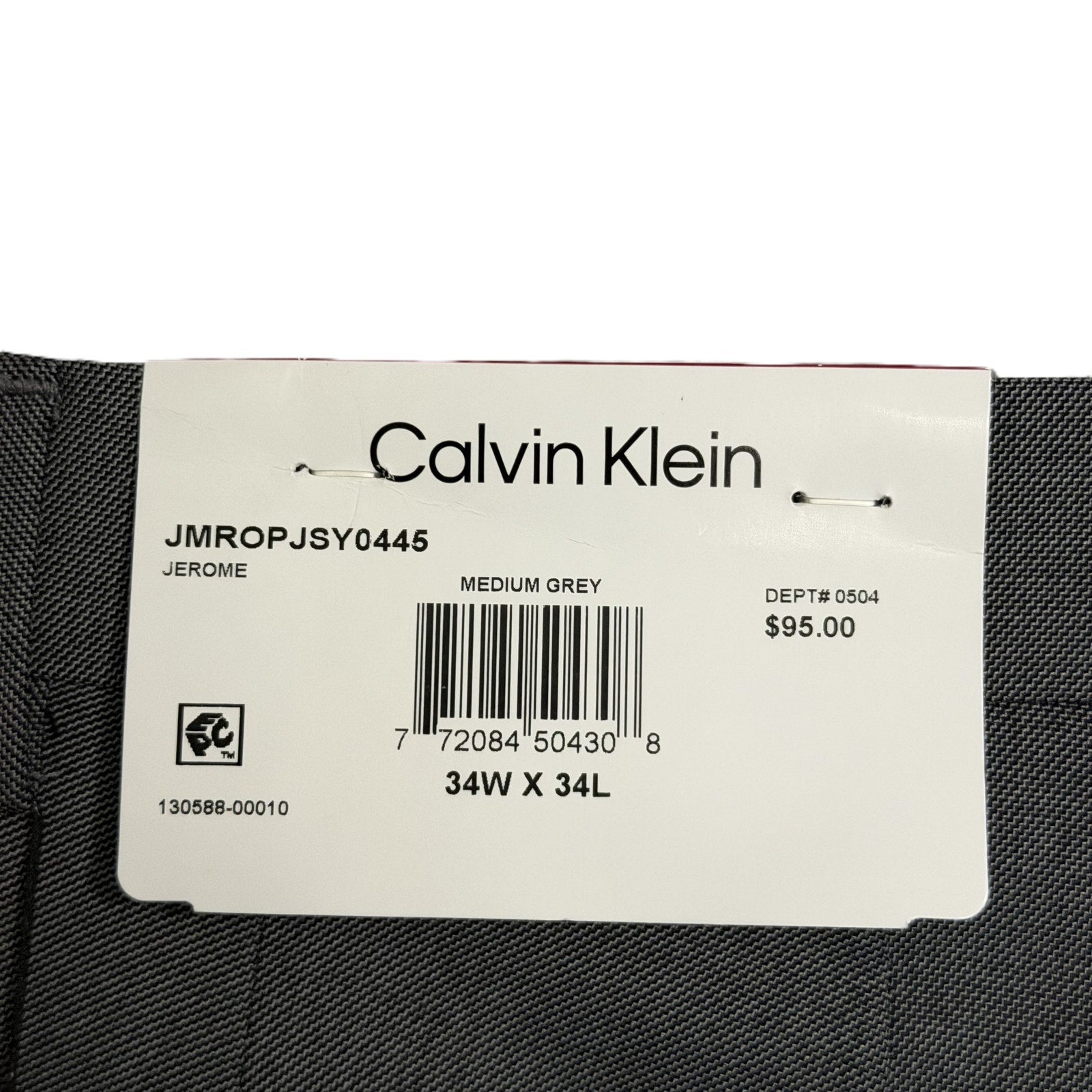 Calvin Klein Dress Pants Men's 34"x34" Slim Fit Stretch Jerome Medium Grey