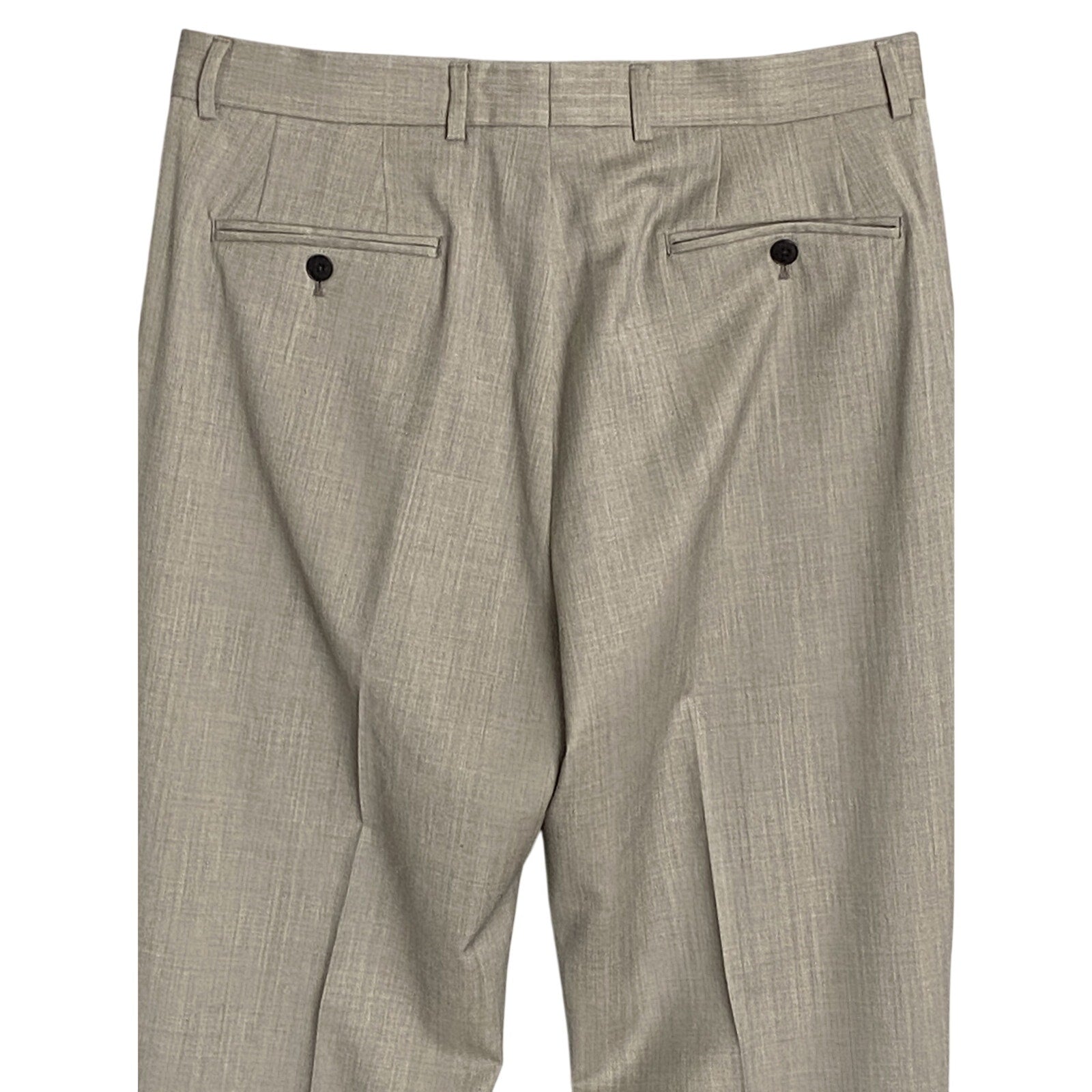 Armani Exchange Pants Men's 32W Dress Pant Raw Hem Wool Taupe Heather