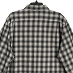 Michael Kors Flannel Shirt Men's XXL Classic Fit Black Grey Plaid Stretch