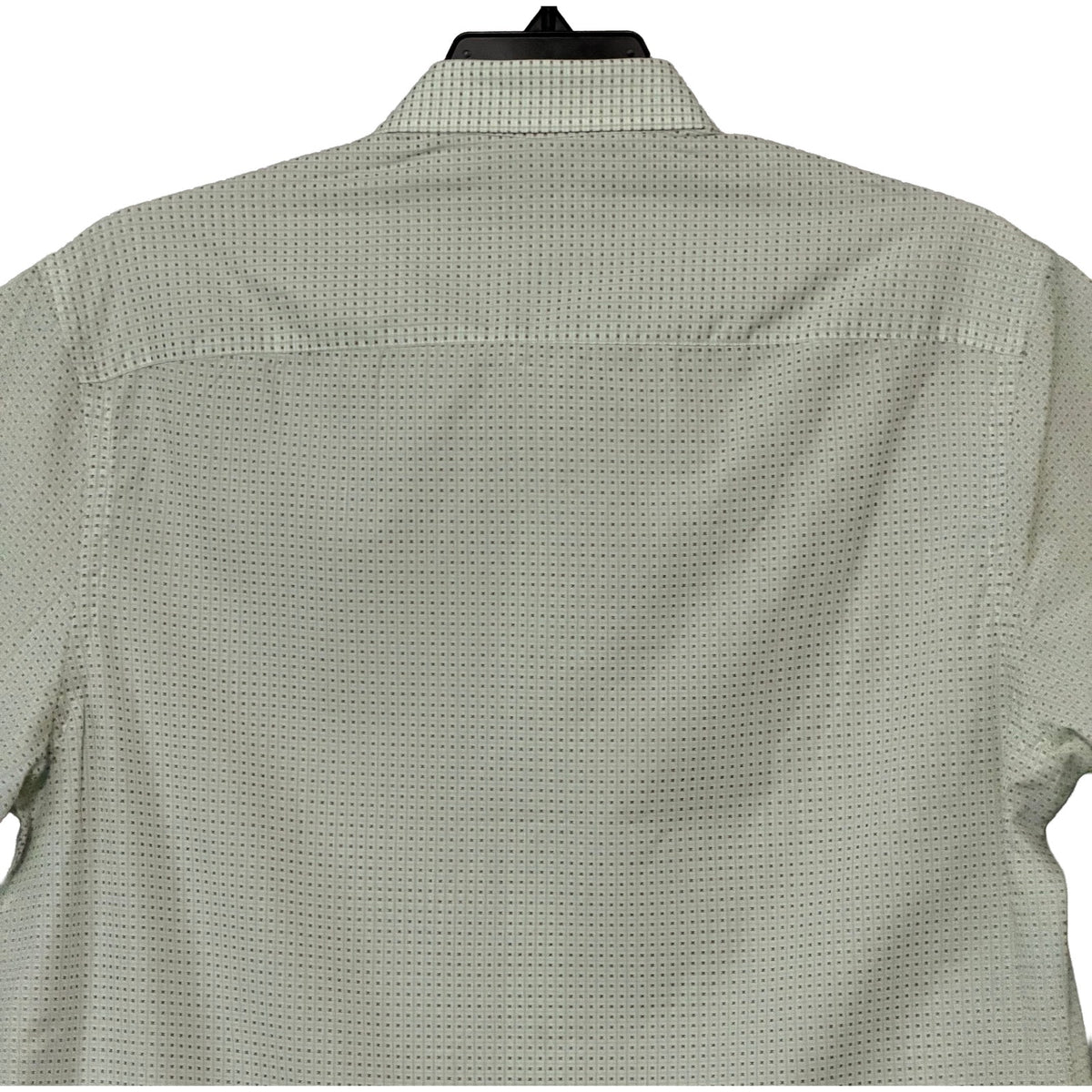 Quieti Casual Shirt Men's Large Short Sleeve Button-Down Cotton Green Check