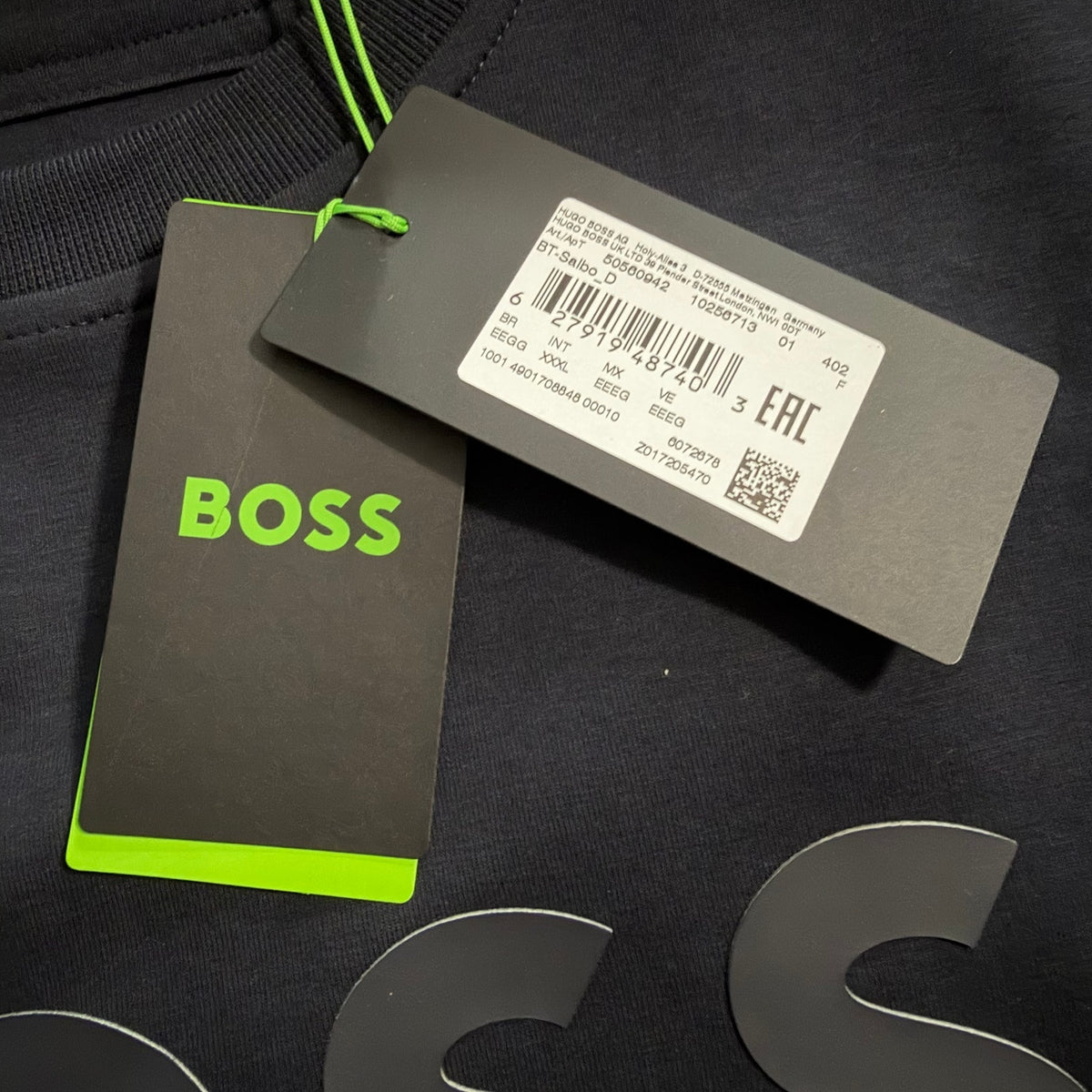 Boss Salbo Pullover Sweatshirt Men's 3XL Big & Tall Crew Neck Black