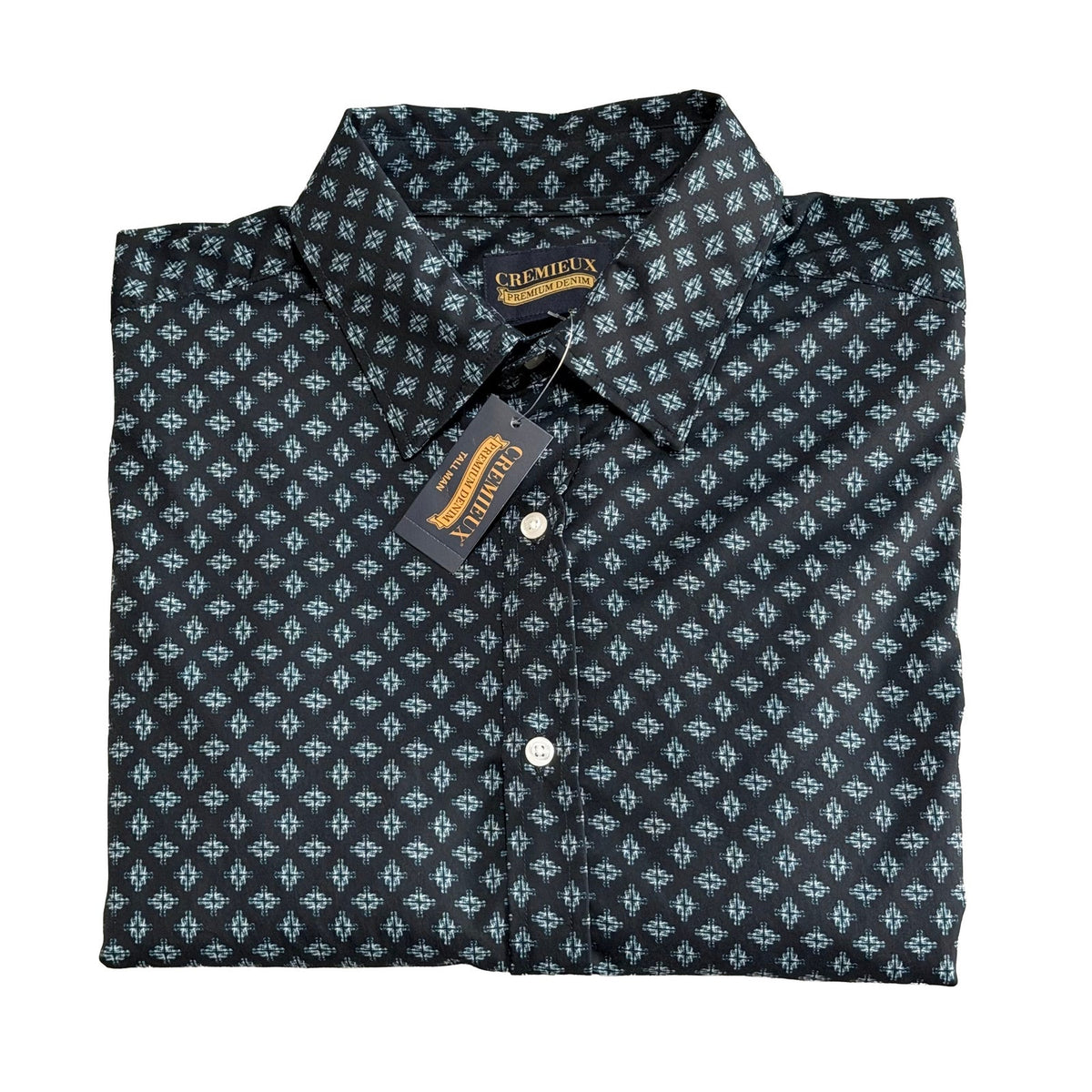 Daniel Cremieux Premium Denim Men's LT Long Sleeve Shirt Stretch Navy Blue
