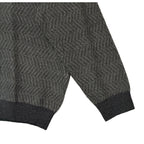 Perry Ellis Sweater Men's 2X Big & Tall Yarn Herringbone Crew Neck Black