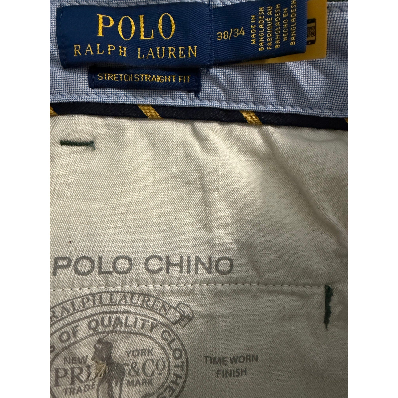 Polo Ralph Lauren Pant Men's 38"x34" Chino Stretch Straight Fit Solid Green