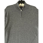 Boss H-Hemario Quarter Zip Sweater Men's 3XT Big & Tall Wool Cashmere Gray