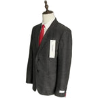Calvin Klein Men's 44 Reg Sport Coat Slim-Fit Wool Black/White Herringbone