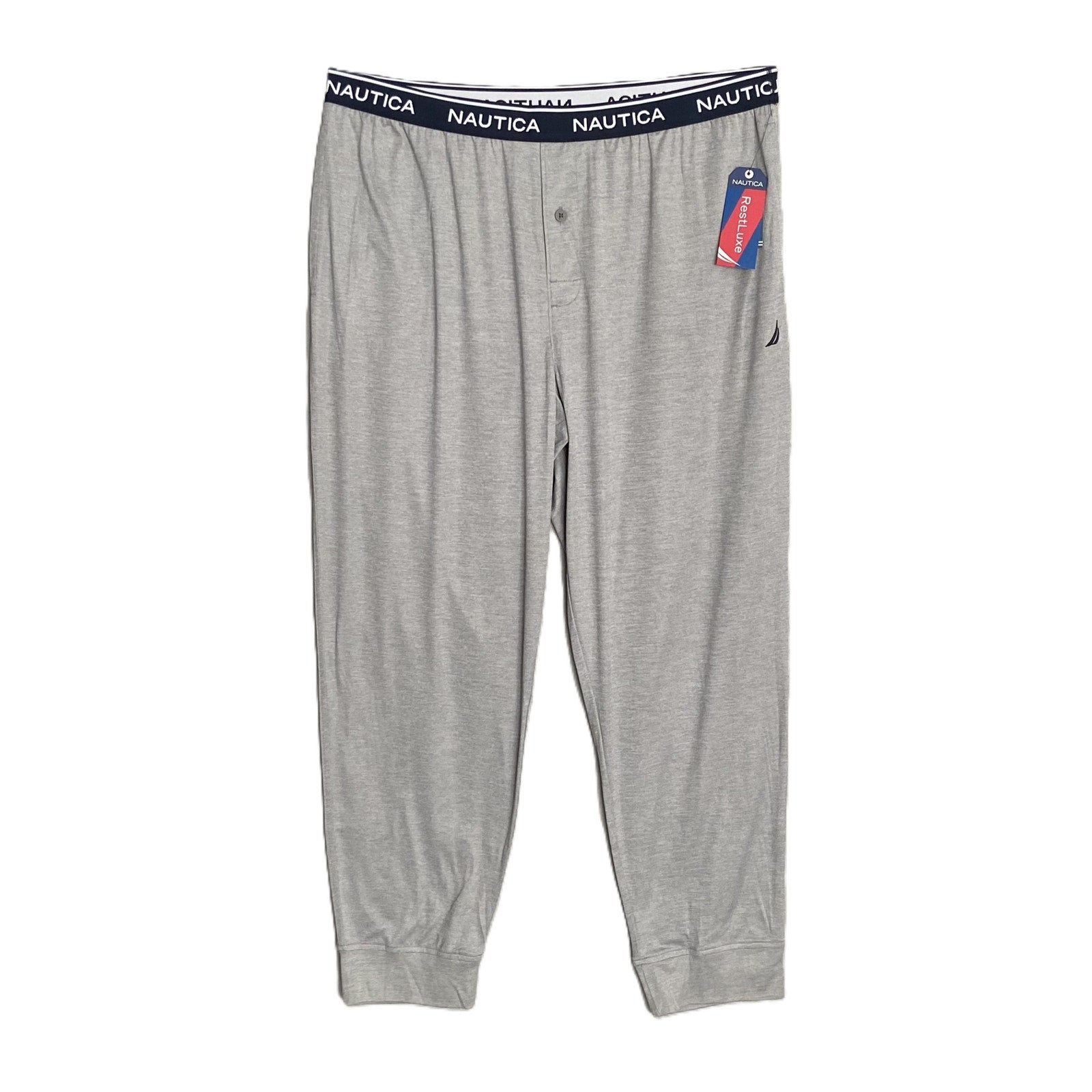 Nautica Sleep Pant Men's XL RestLuxe Elastic Waist Pockets Gray Heather