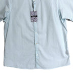 Hart Schaffner Marx Shirt Men's XXL Short Sleeve Comfort Stretch Cotton Blue
