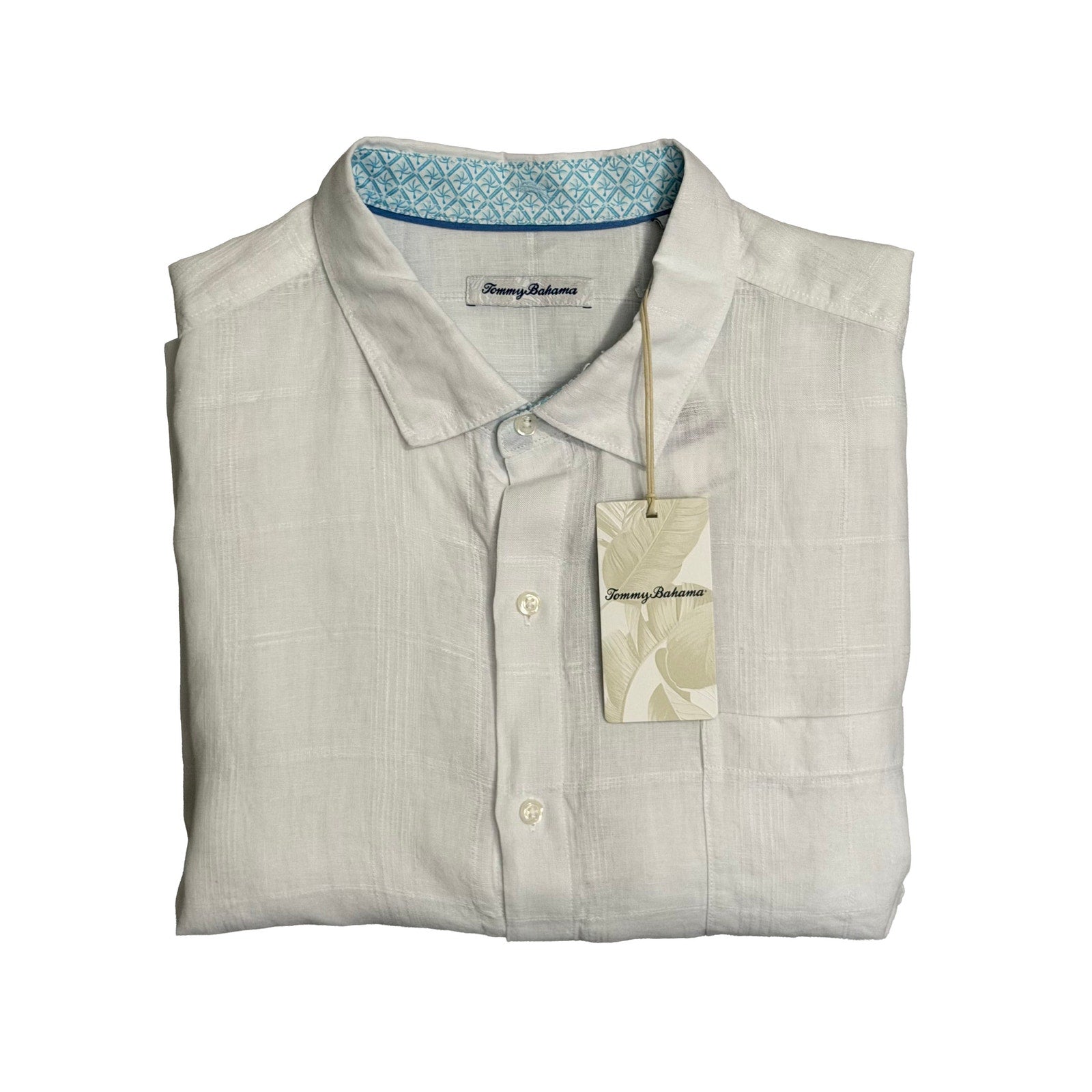 Tommy Bahama Shirt Men's XXL "Paradisio Plaid" Linen Long Sleeve