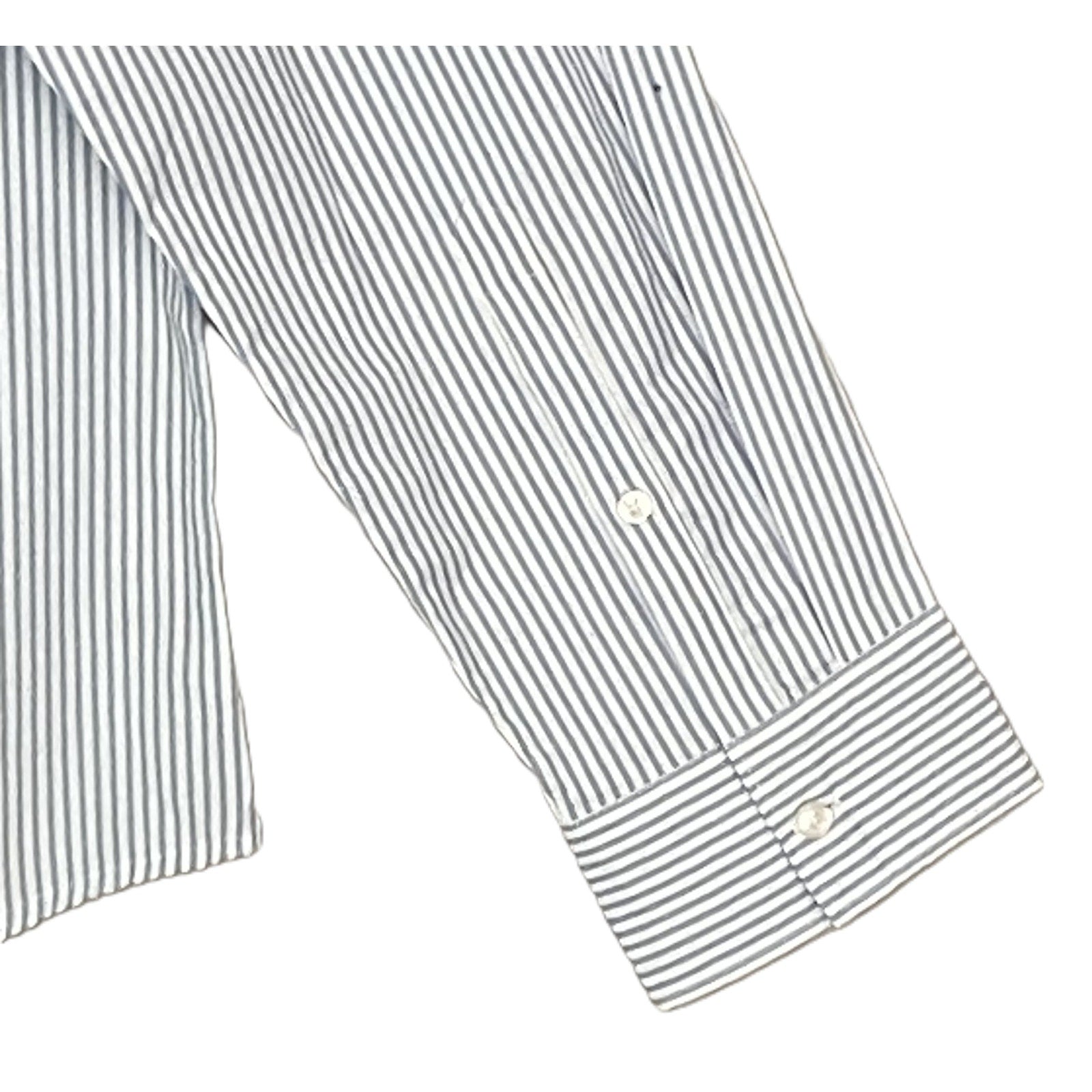 Michael Kors Dress Shirt Men's 2XL Slim Fit Long Sleeve Blue Pinstripe