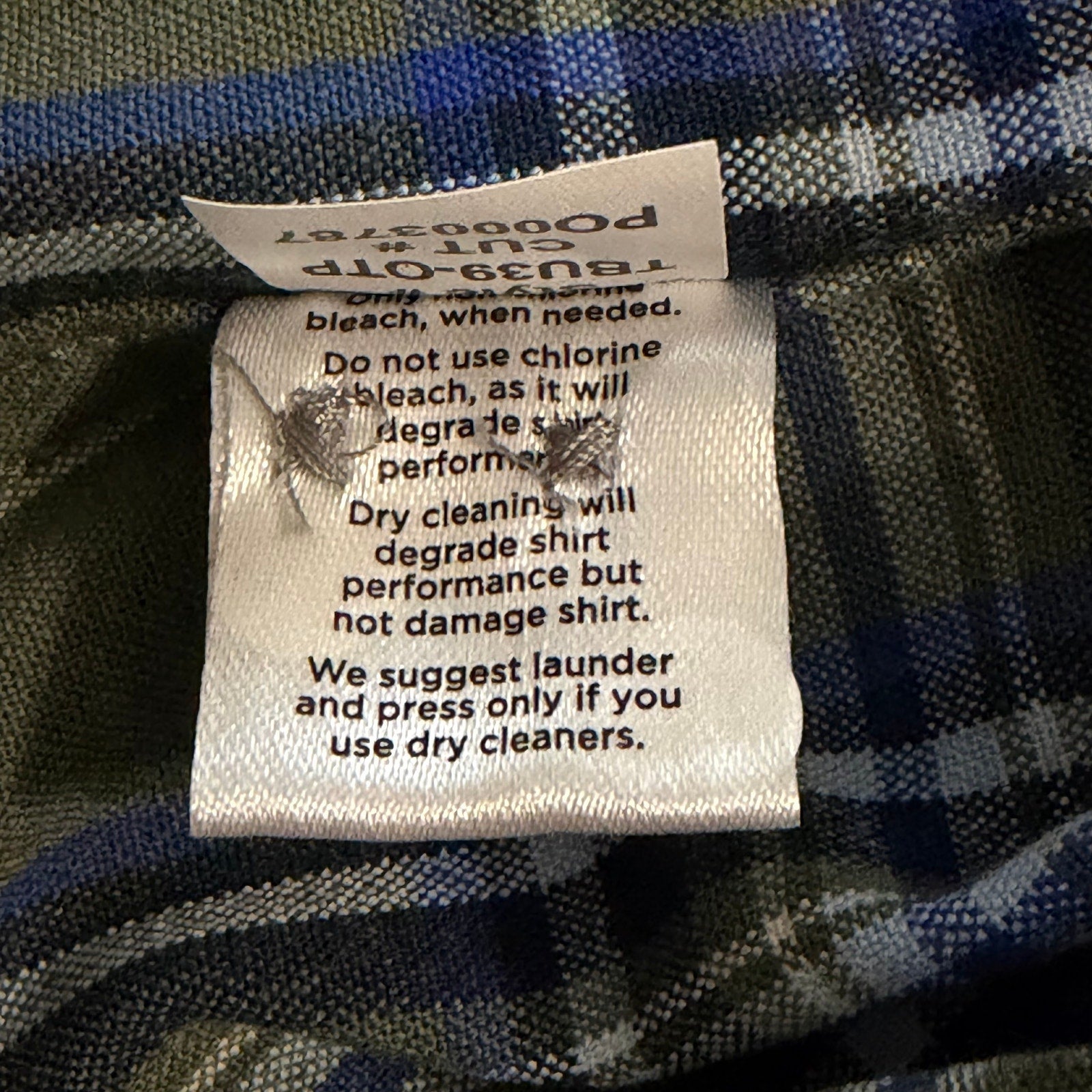 Mizzen+Main Men's XXL Trim Fit City Flannel Twill Shirt Olive Thomas Plaid