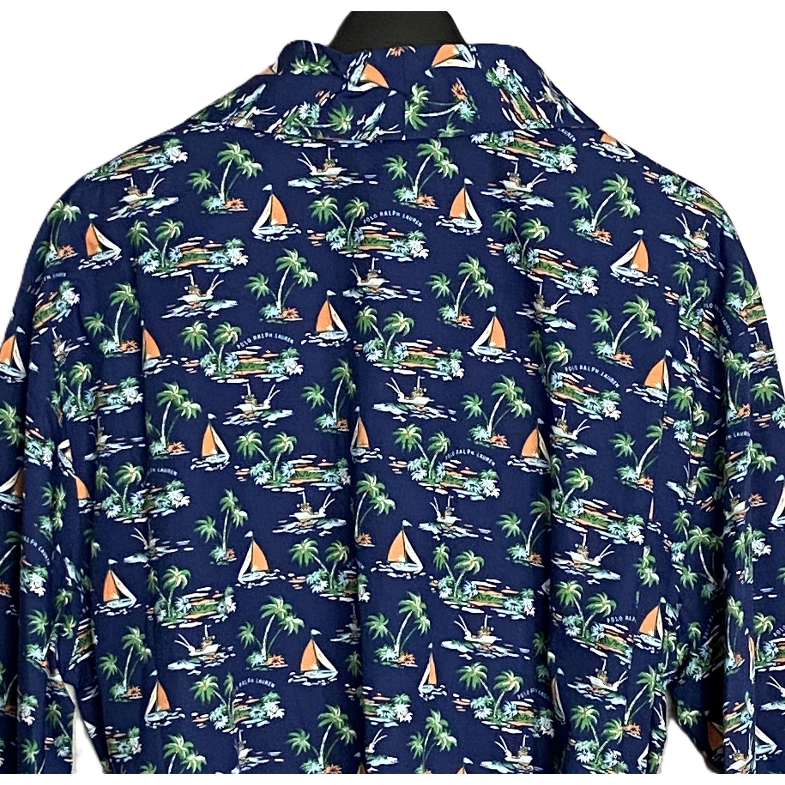 Polo Ralph Lauren Sleepwear Men's Cotton Robe Large/XL Blue Tropical