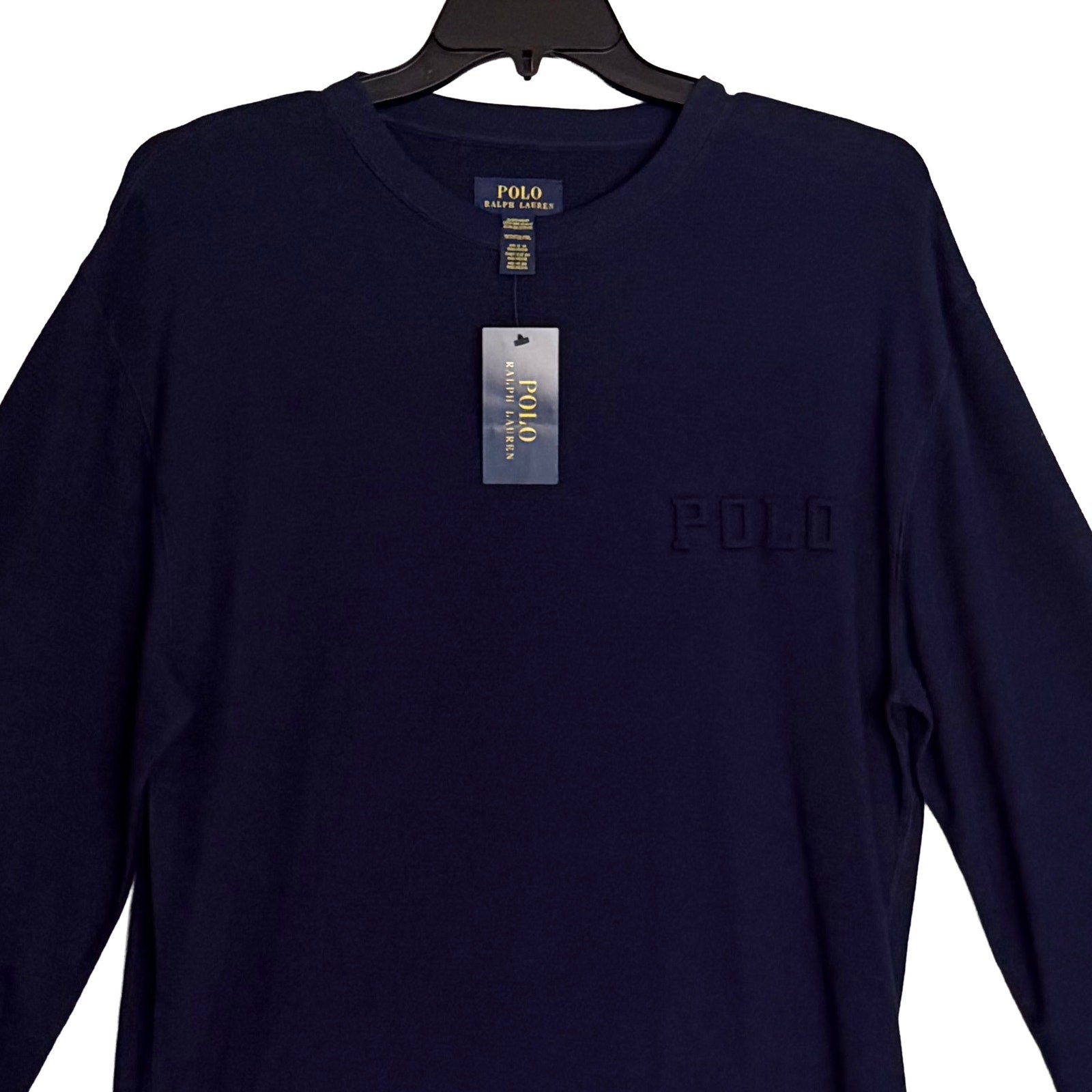 Polo Ralph Lauren Sleepwear Men's 1XT Crew Neck Long Sleeve Knit Shirt Blue