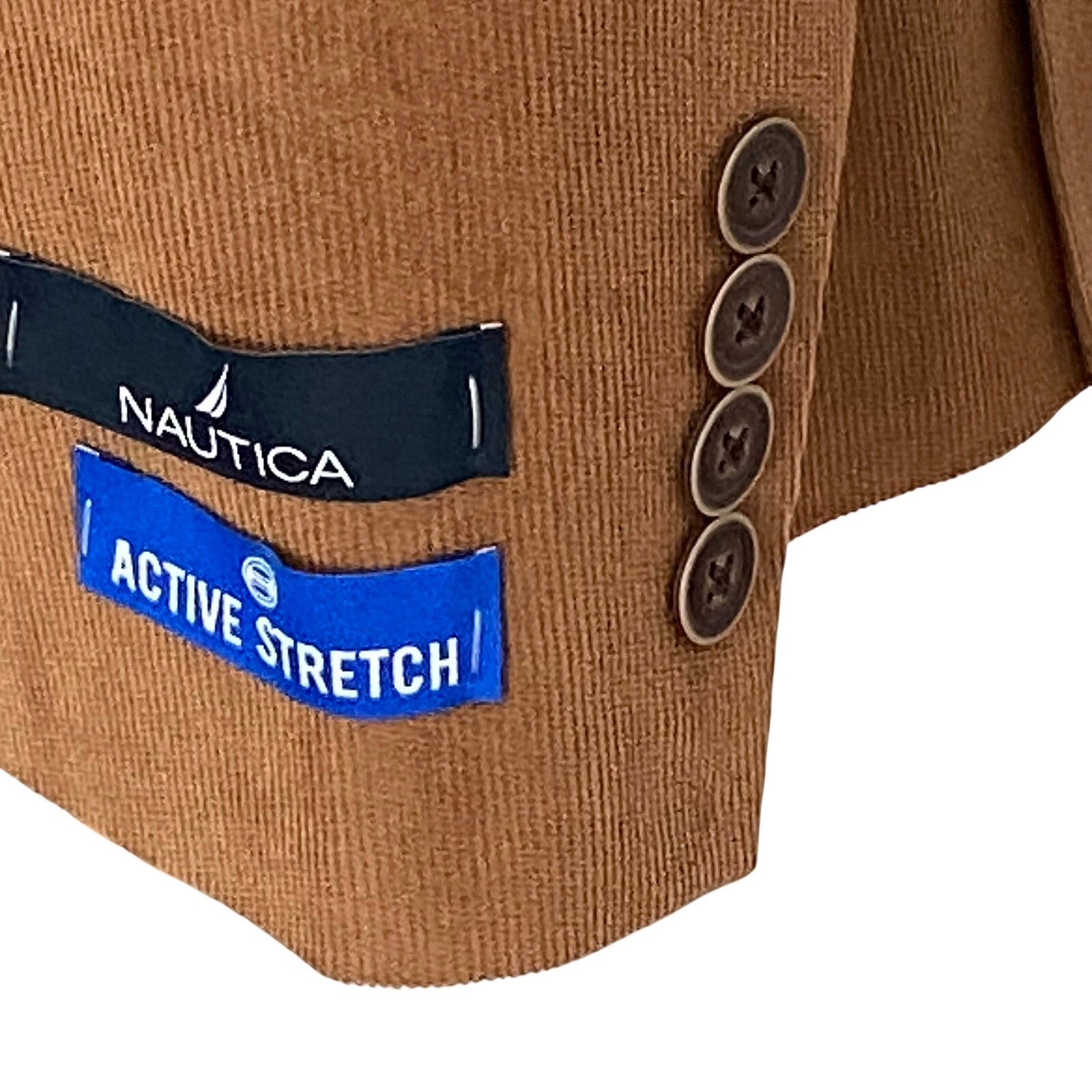 Nautica Sport Coat Men's 40 Regular Corduroy Modern Fit Camel Brown