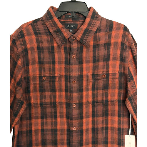 AG Los Angeles Shirt Men's Large Classic Fit Mason Work Shirt Burgundy Plaid