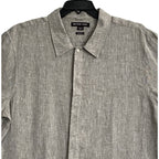 Michael Kors Linen Shirt Men's XL Classic Fit Short Sleeve Gray Heather