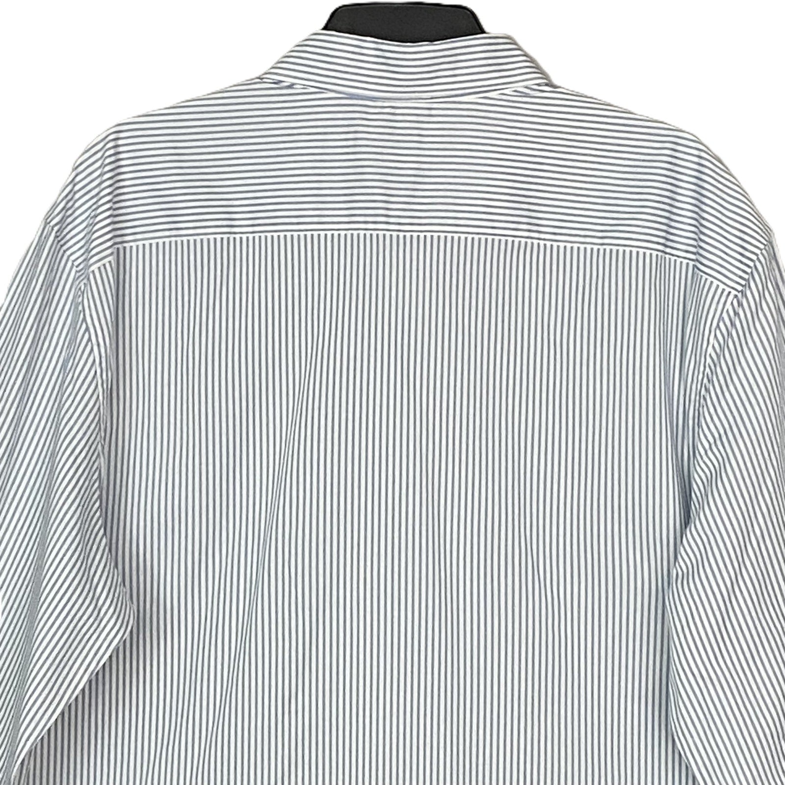 Michael Kors Dress Shirt Men's 2XL Slim Fit Long Sleeve Blue Pinstripe