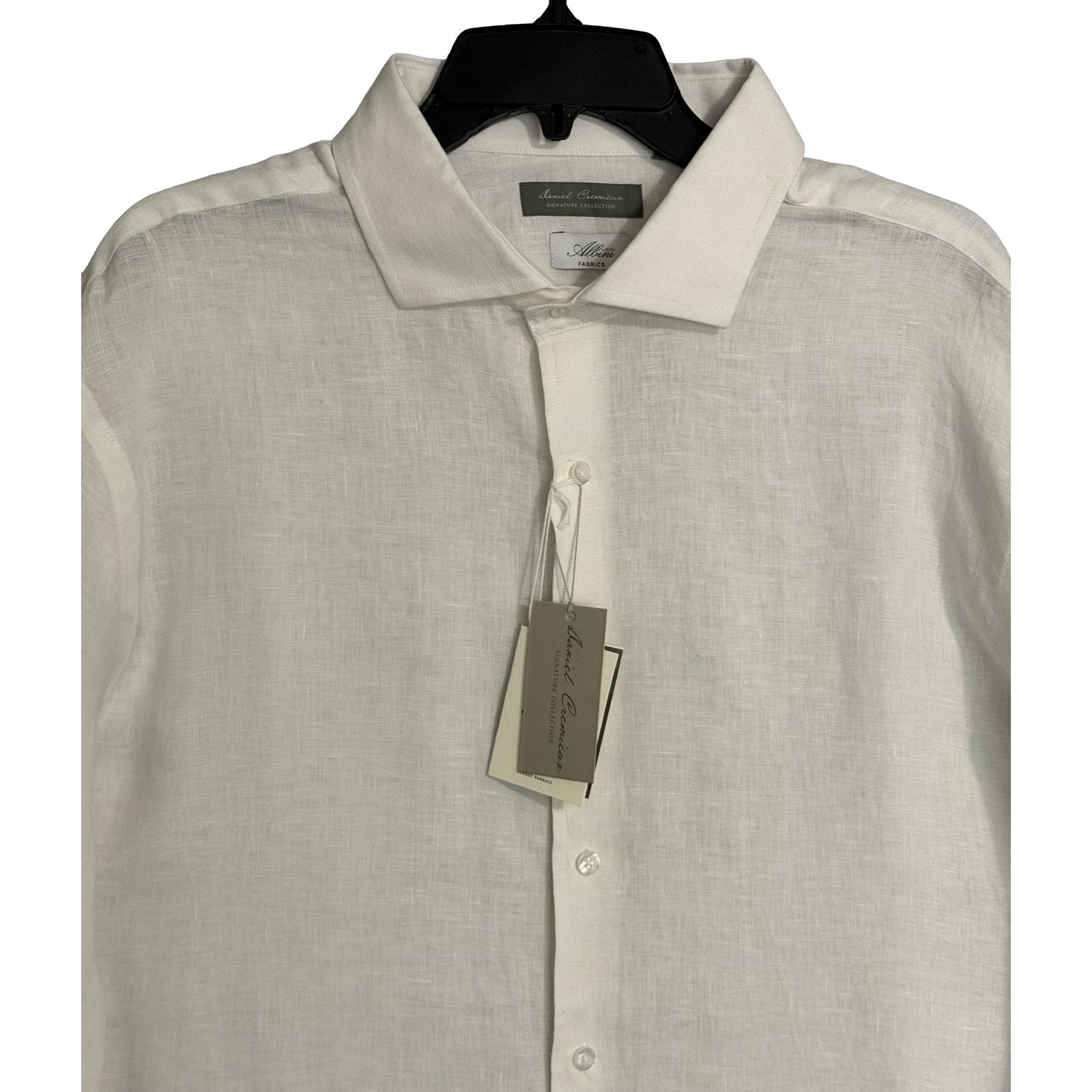 Daniel Cremieux Linen Shirt Men's XXL Signature Albini Fabrics Lucent White