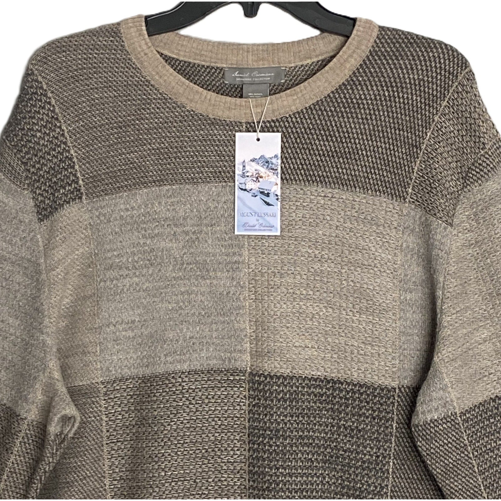 Daniel Cremieux Knit Sweater Men's XL Crew Neck Alpaca Wool Blend Oatmeal