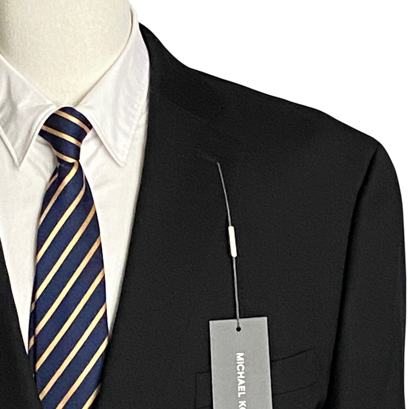 Michael Kors Suit Jacket Men's 50L Modern Fit Airsoft Stretch Solid Black