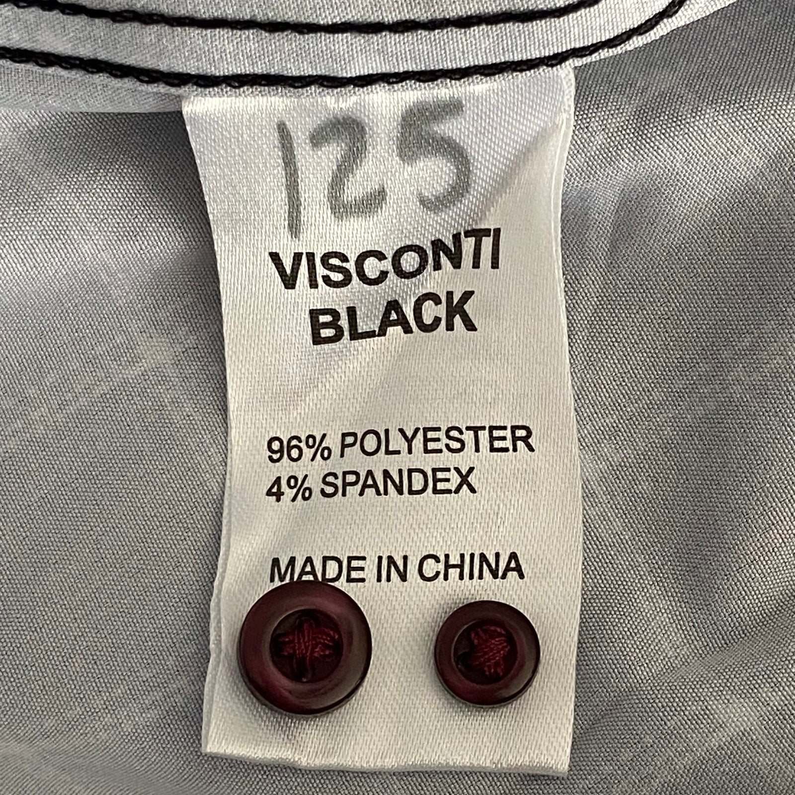 Visconti Black Casual Shirt Men's Small Italian Fabric Stretch Burgundy