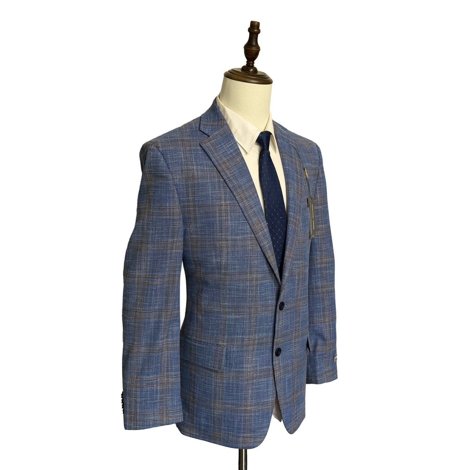 Michael Kors Men's 44R Classic Fit Sport Coat Stretch Blue Rust