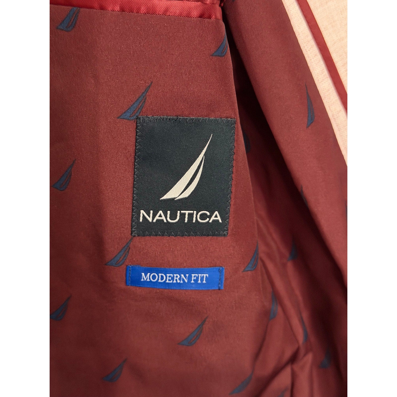 Nautica Sport Coat Men's 40 Regular Modern Fit Active Stretch Light Pink