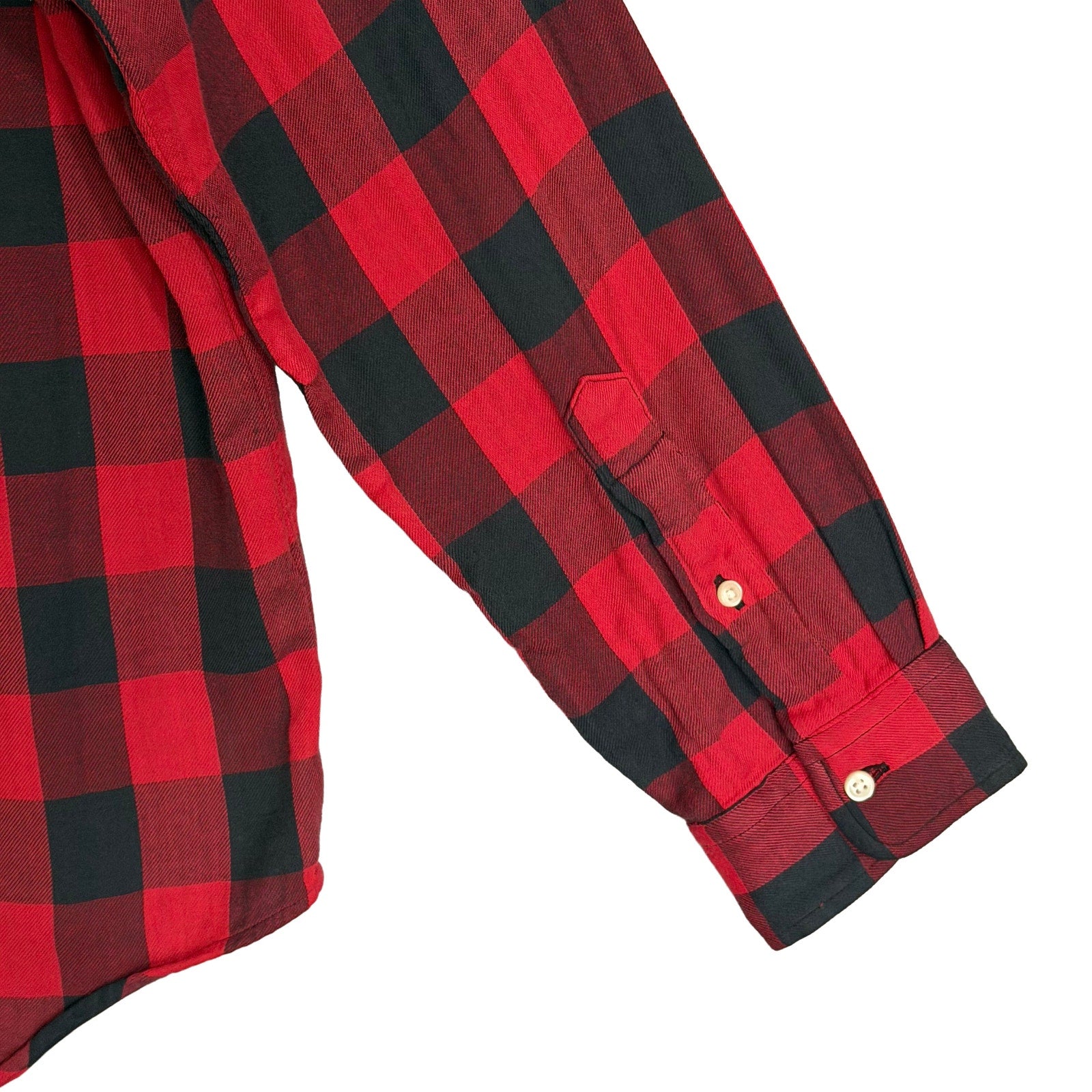Polo Ralph Lauren Men's Large Classic Fit Linen Shirt Red Black Check