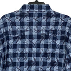 Daniel Cremiuex 38 Kyoto Men's Large Gingham Print Shirt Long Sleeve Blue