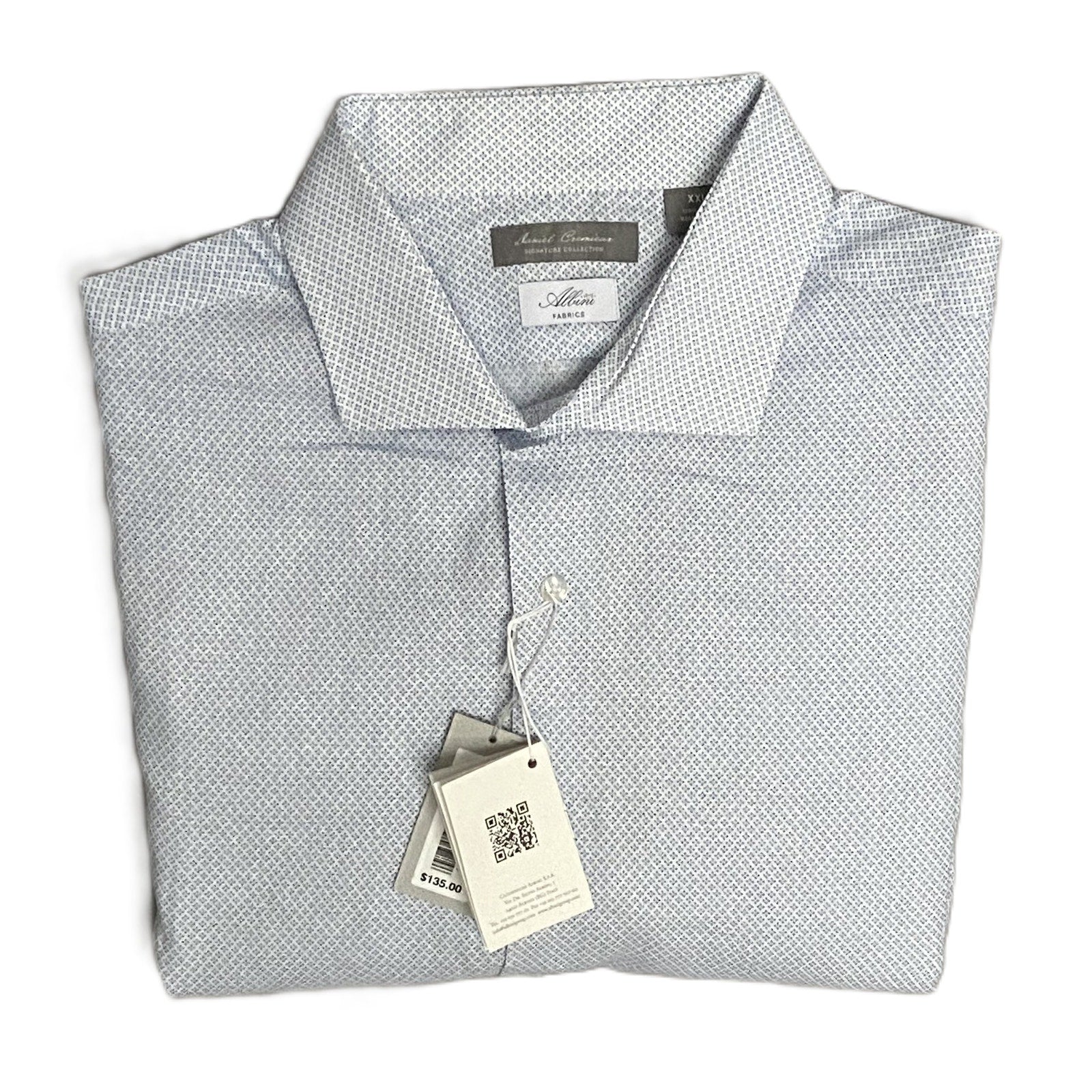 Daniel Cremieux Linen Shirt Men's XXL Signature Albini Fabrics Blue & White