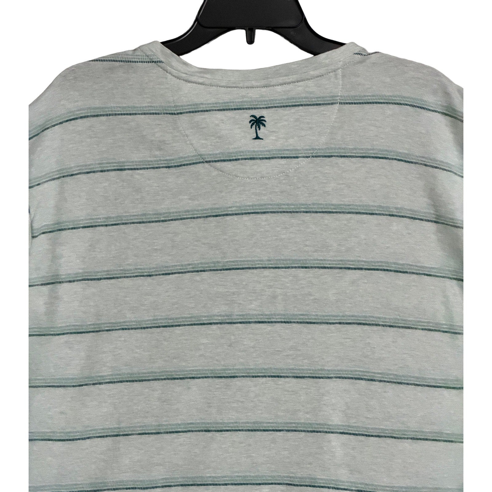Tommy Bahama Henley Men's XXL Short Sleeve "Soleil Stripe Henley" Overcast