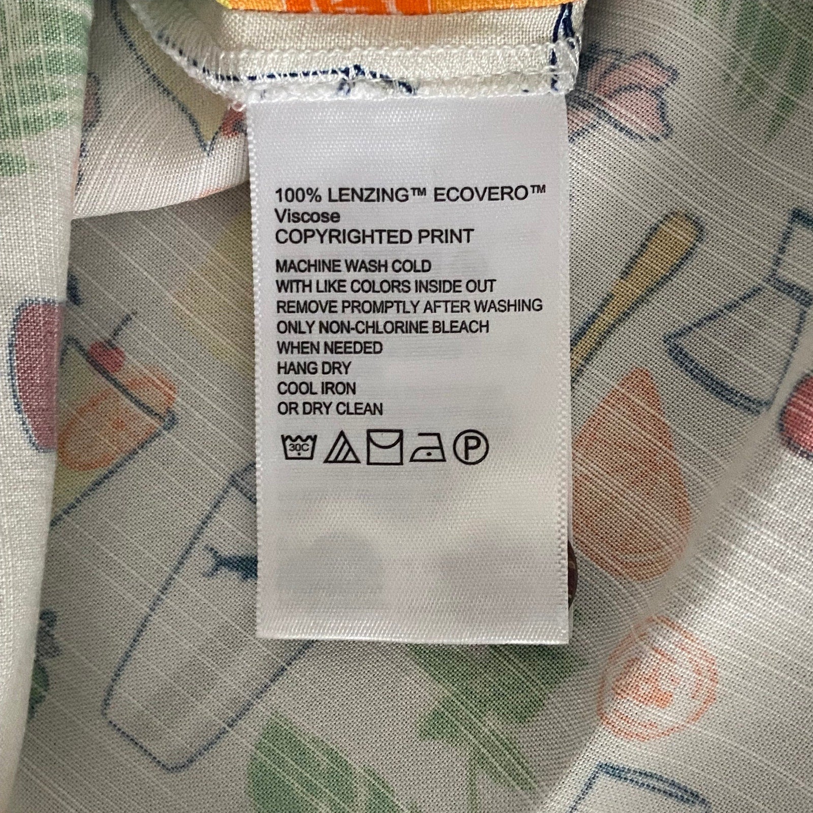 Tommy Bahama Shirt "The Veracruz Cay Lemon Lounge" Men's Medium Foggy Dew